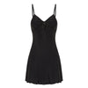 Silky Satin Slip Dress - Black