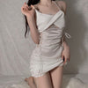 Satin Lace Sleep Dress - White