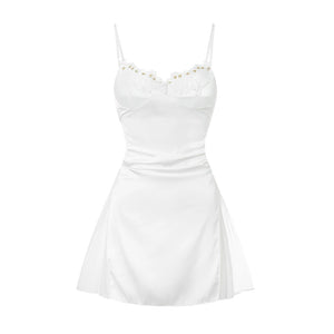 Sheer Ruffle Trim Slip Dress