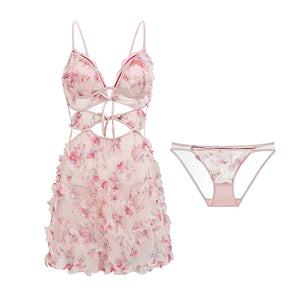 French-Inspired Rose Camisole Dress Set