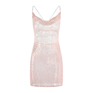Rose Gold Crisscross Strap Slip Dress