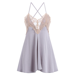 Lilac Satin Sleepwear Set