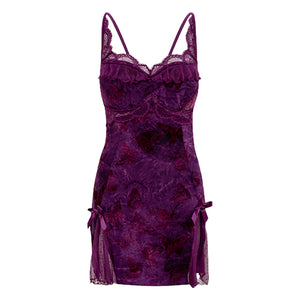 Velvet Flocked Butterfly Sleepwear Set