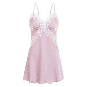 Lavender Satin Nightdress & Robe Set