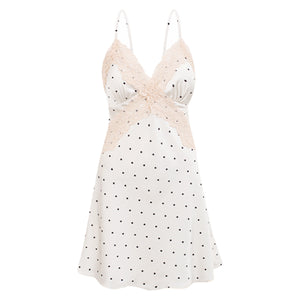 Champagne Polka Dot Satin Sleepwear Set