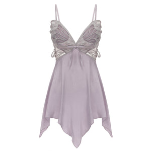 Taro Purple Lace Slip Dress & Robe Set