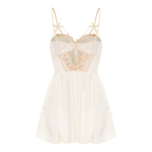 Light Yellow Satin Lingerie Dress