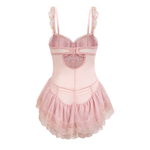 Dreamy Pink Lace Bodysuit