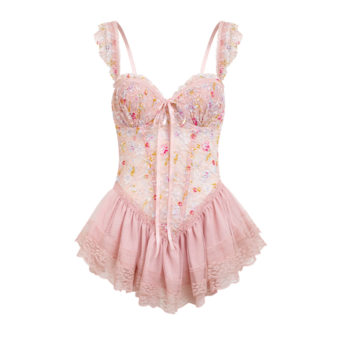 Dreamy Pink Lace Bodysuit