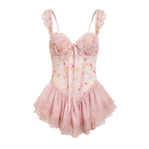 Dreamy Pink Lace Bodysuit