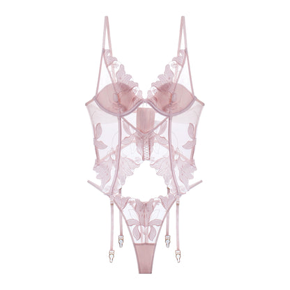 Embroidered Lace Lingerie Set