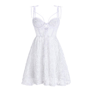 Petal Lace Bustier Slip Dress