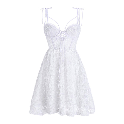Petal Lace Bustier Slip Dress