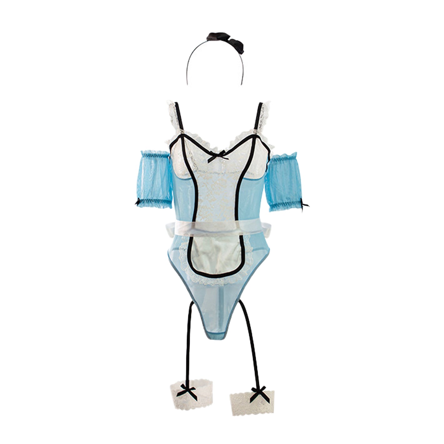 Blue Maid-Inspired Lingerie Set