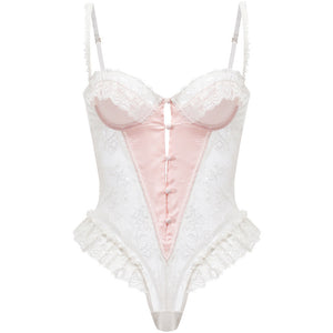 Romantic Pink Lace Bodysuit