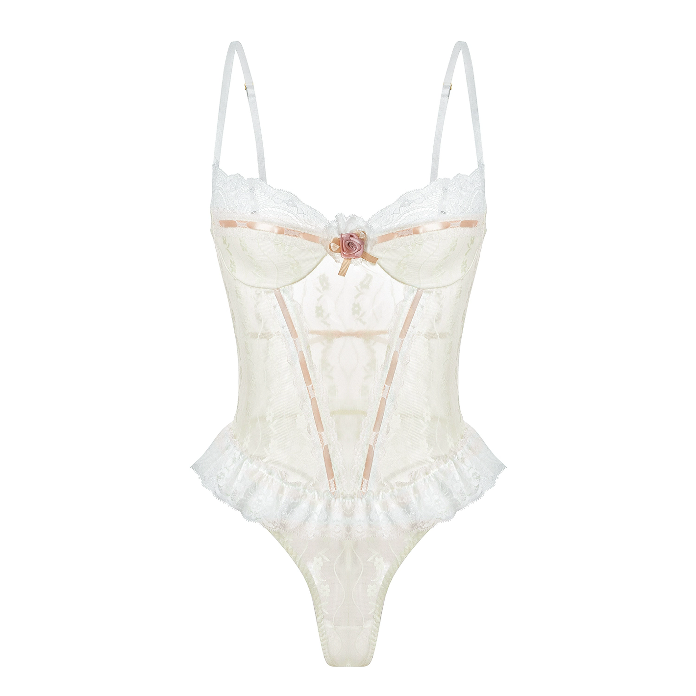 Elegant Lace Bodysuit with Floral Detail