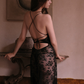 Floral Ruffle Slit Nightdress Set
