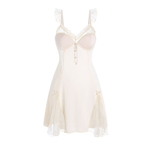 Champagne Satin Lace Sleep Dress